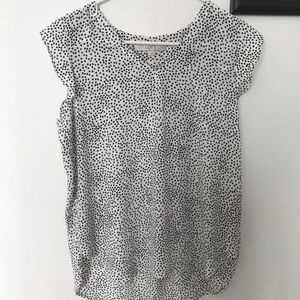 COPY - Loft black and white polka dots flutter sleeve top